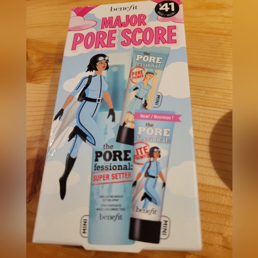 Benefit Primer Setting Spray 3 piece Bundle Pack New Lite Porefessional